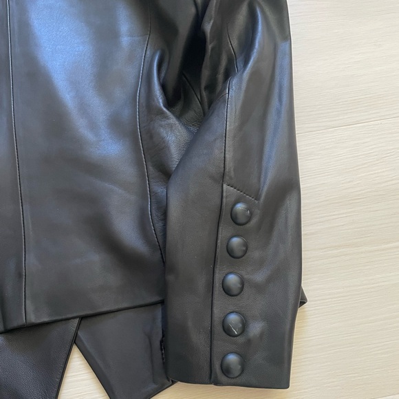 Bagatelle Fitted black Lamb Leather Blazer jacket xs - Picture 10 of 13